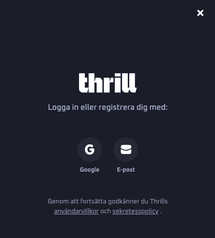 Thrill Casino Registration