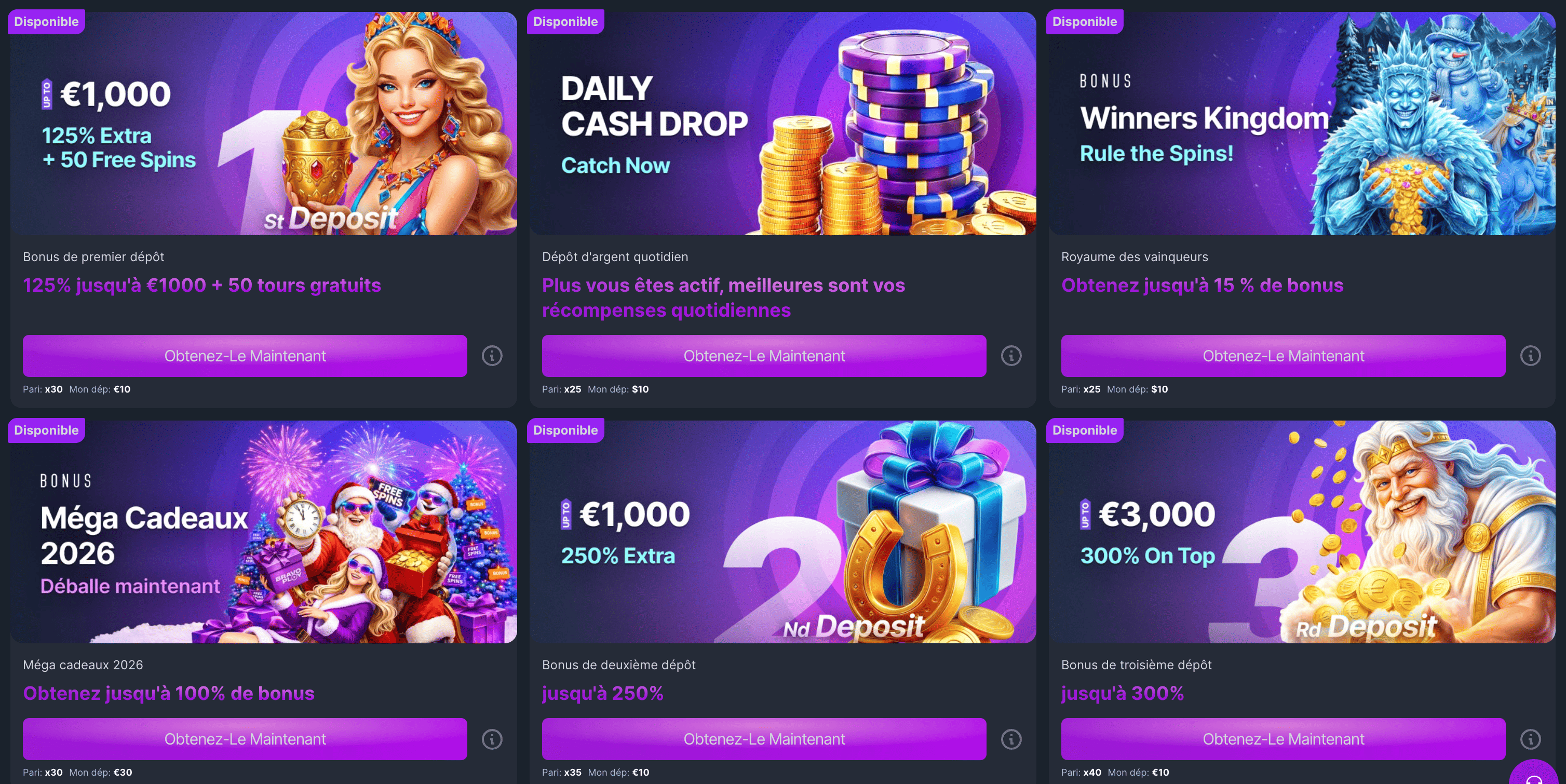 Bravoplay Casino Bonuses