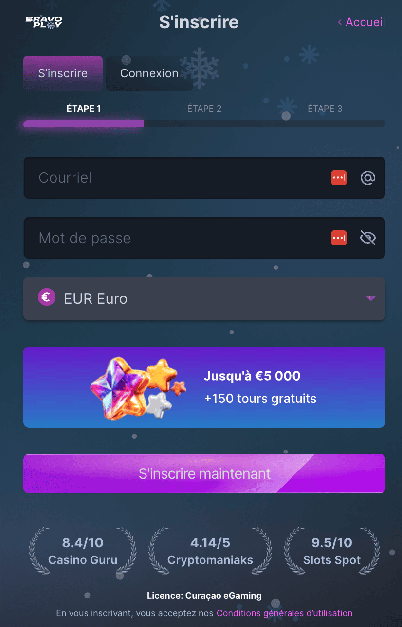 Bravoplay Registration