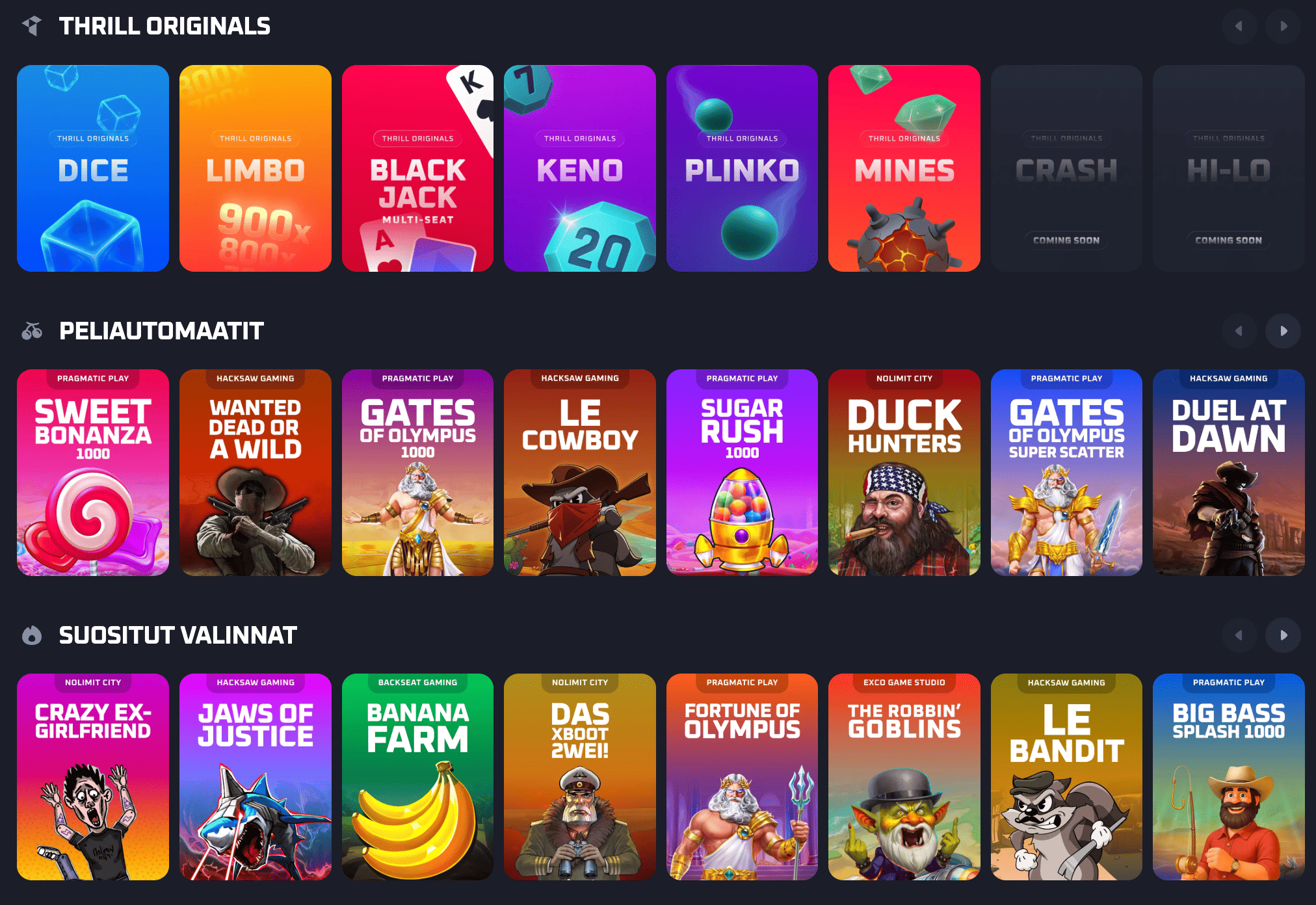 jännittävät kasinopelit.