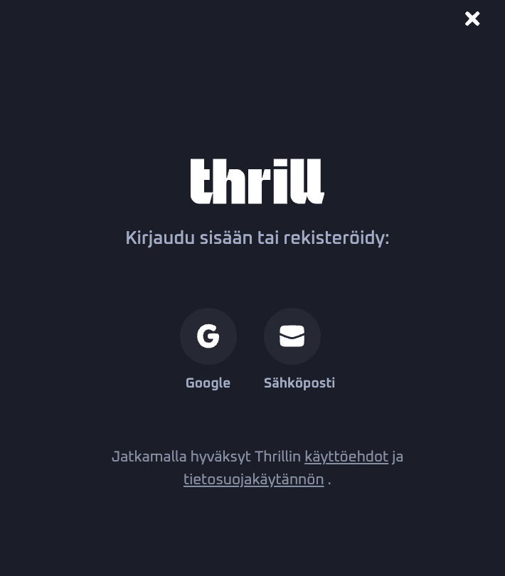 thrill casino registration