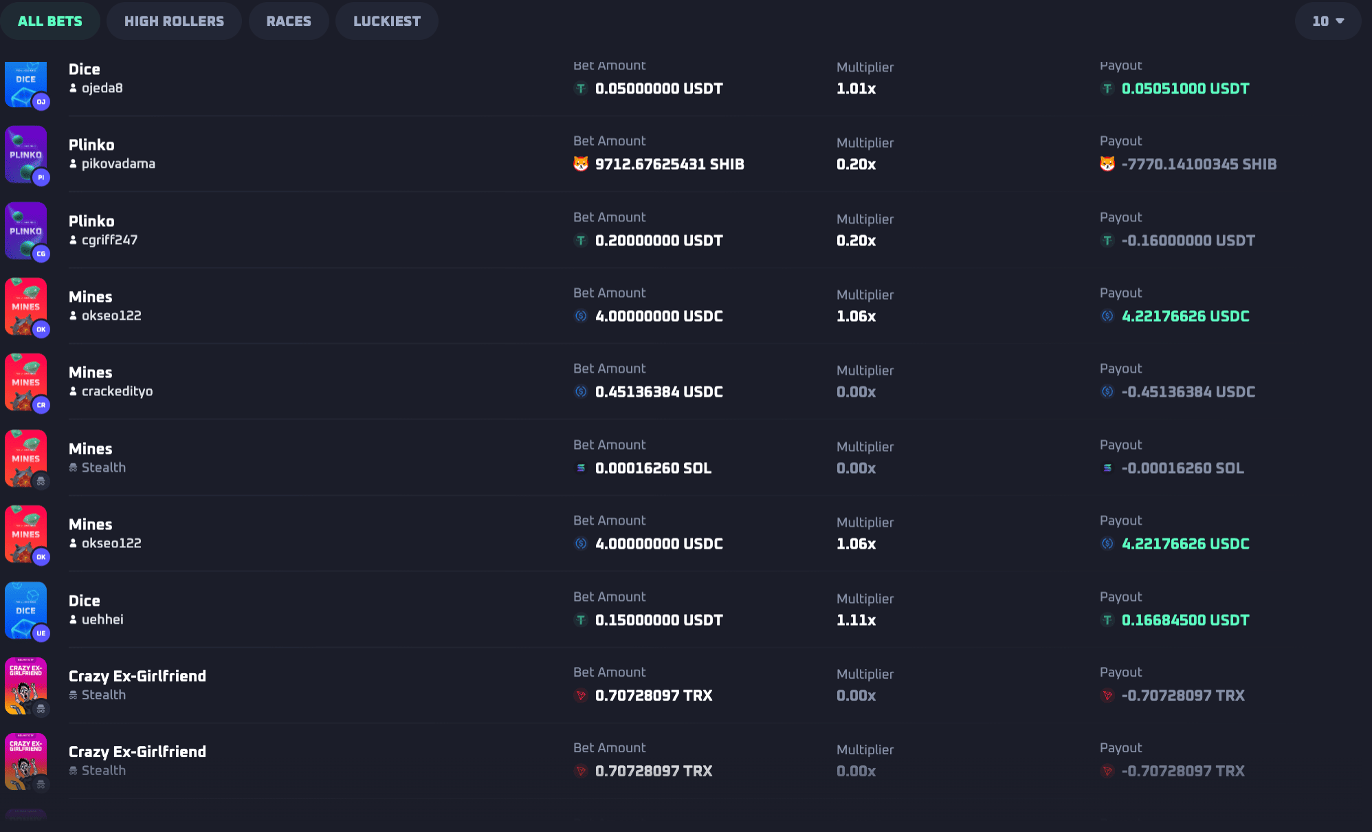 thrill casino winnings