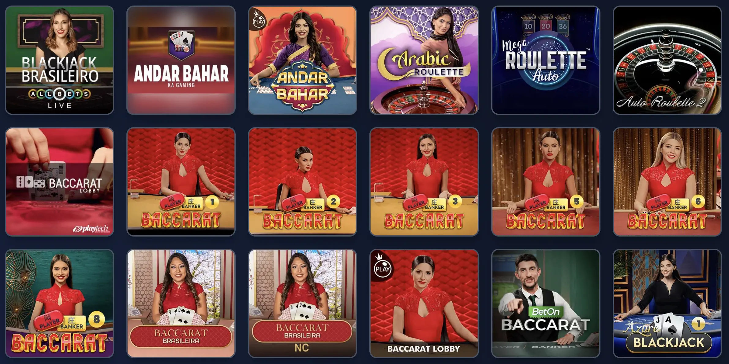 Jeux en direct sur Winthere Casino