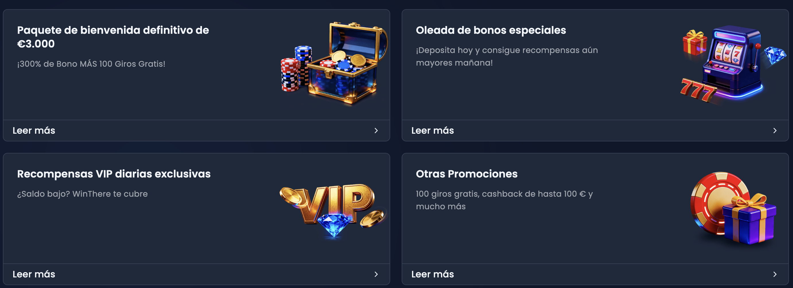 bonos en Casino Winthere