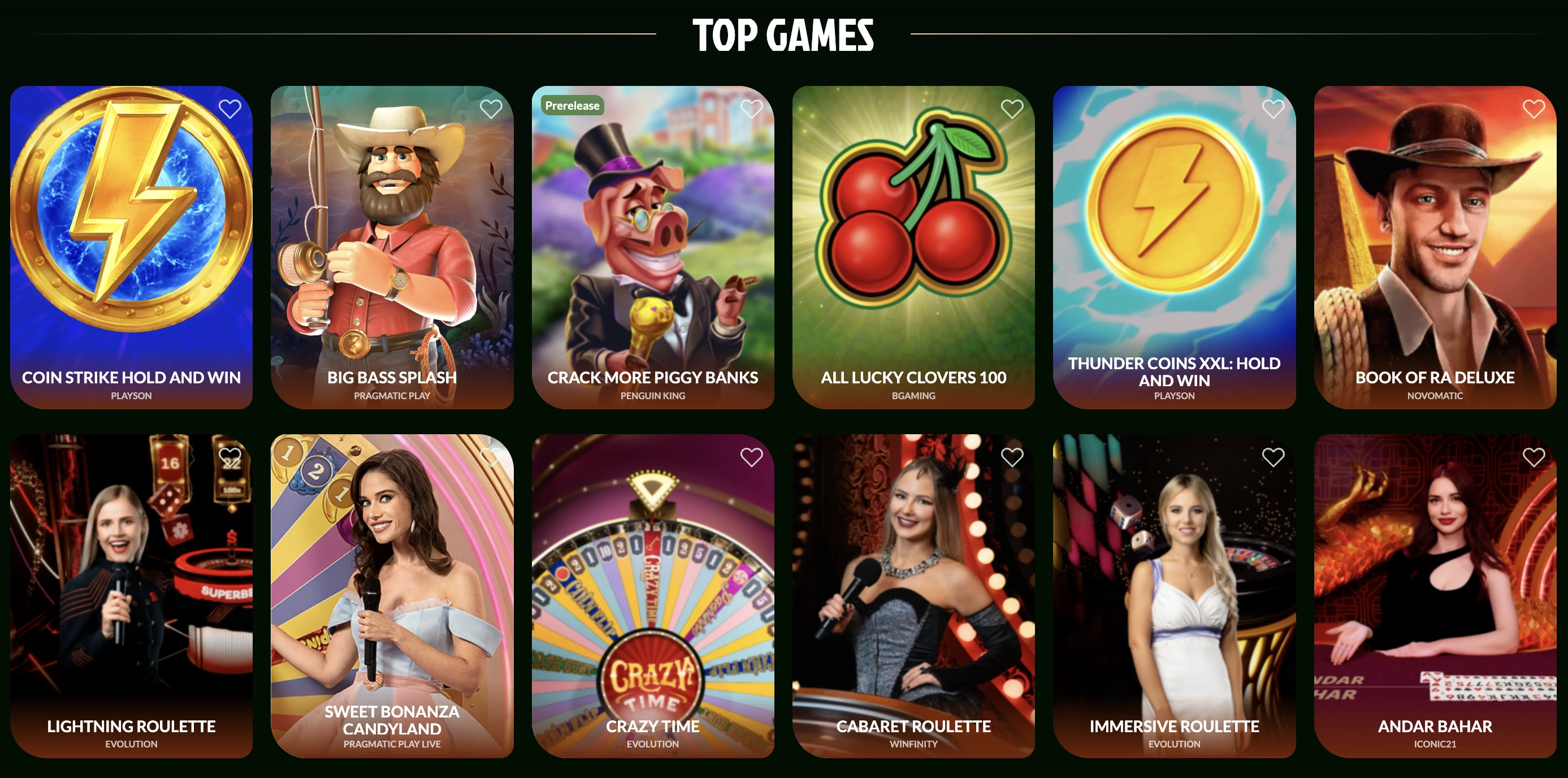 Spelselectie bij Spin maya