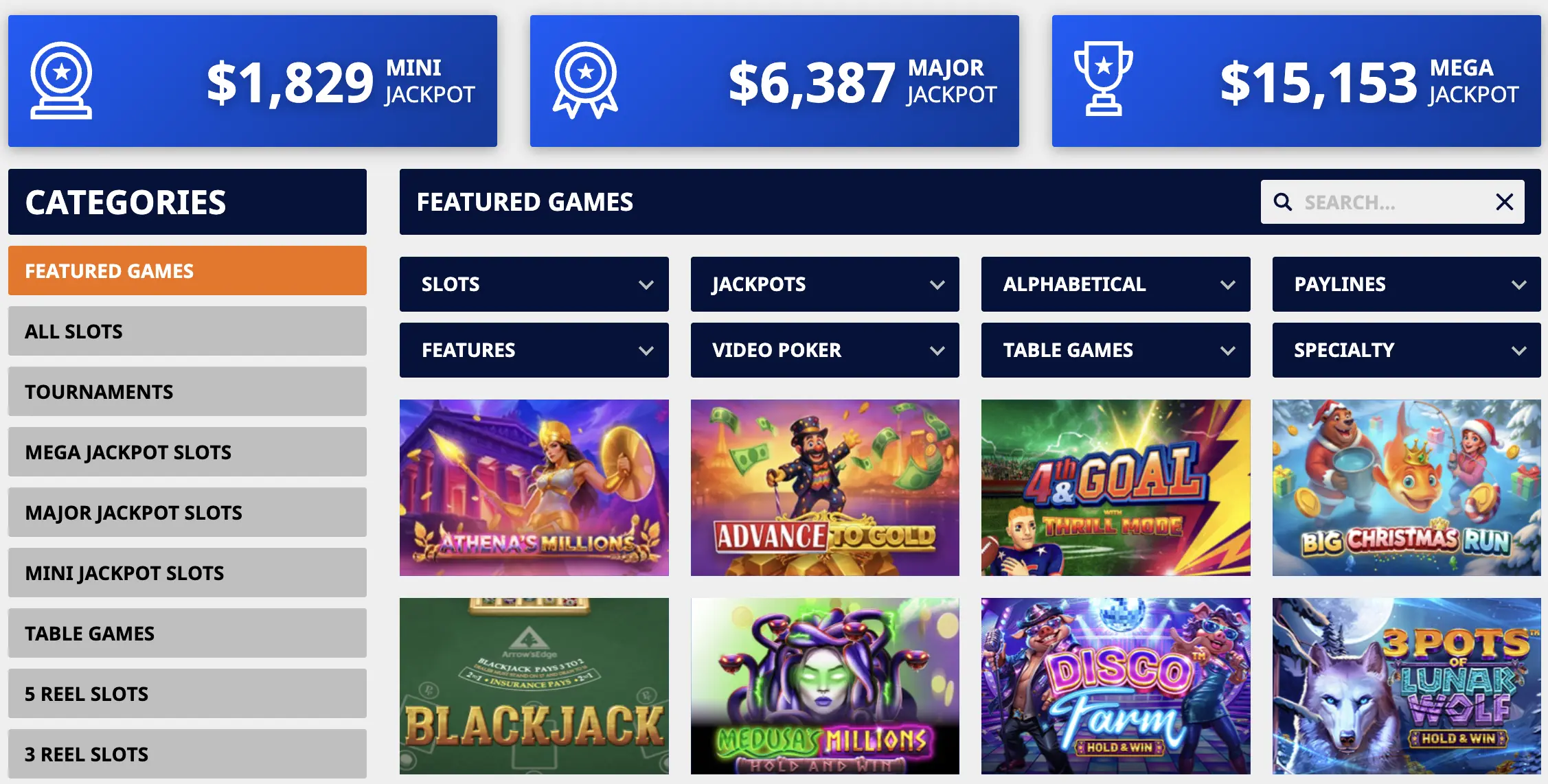 Spelselectie bij GTBets