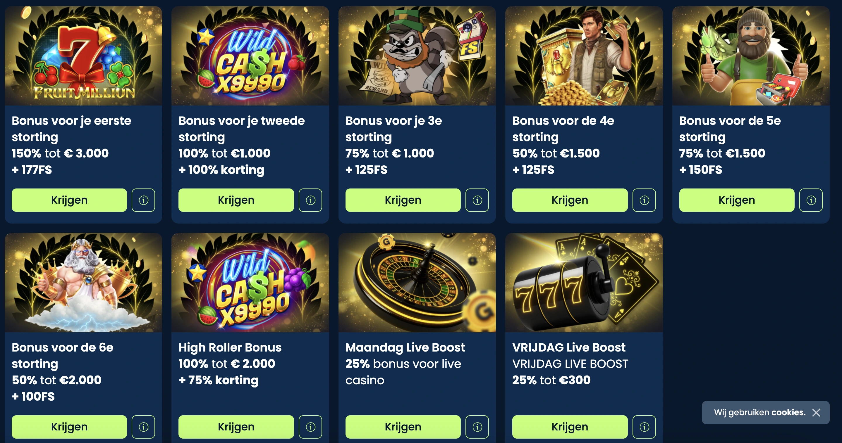 Bonussen bij Gramsbet