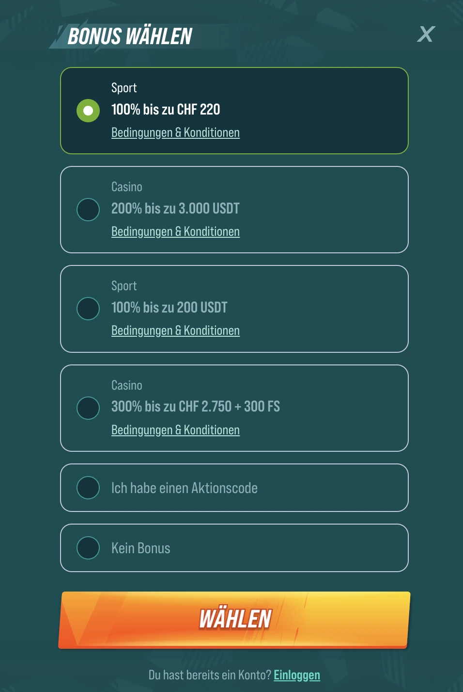 Registrierung bei Golisimo