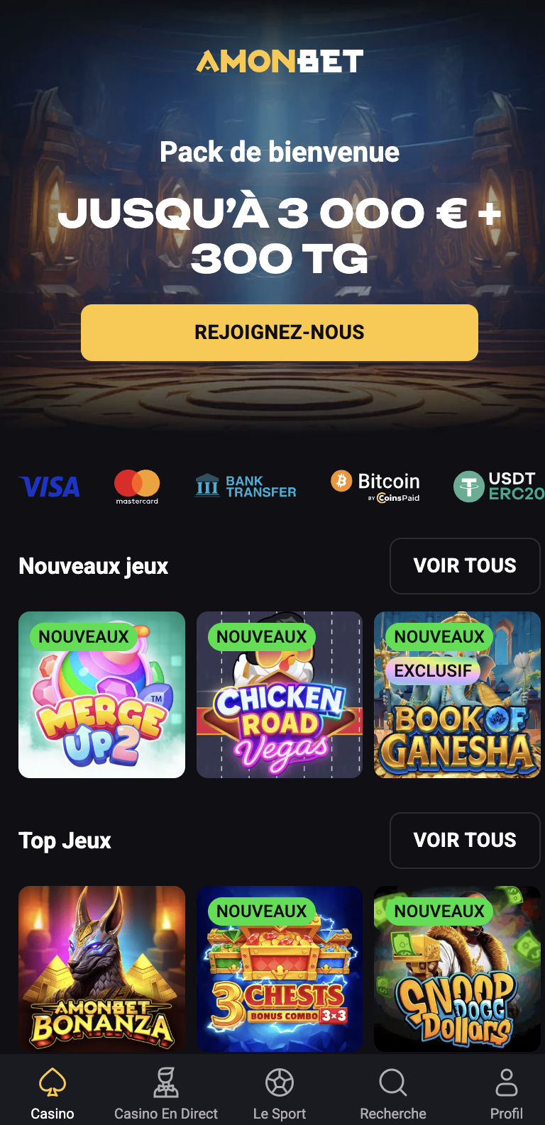Amonbet Casino Mobile