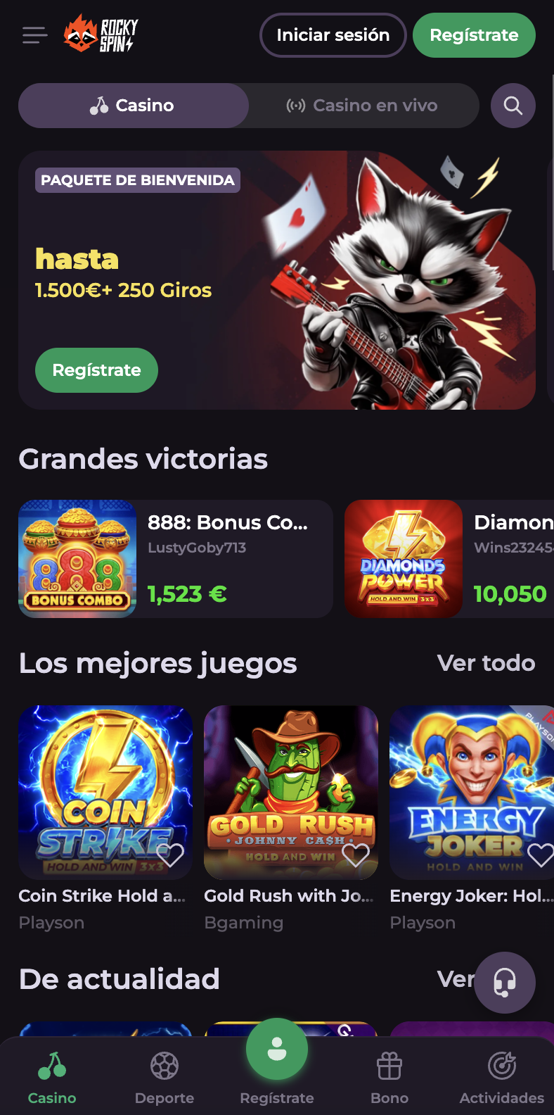 Rockyspin Casino App