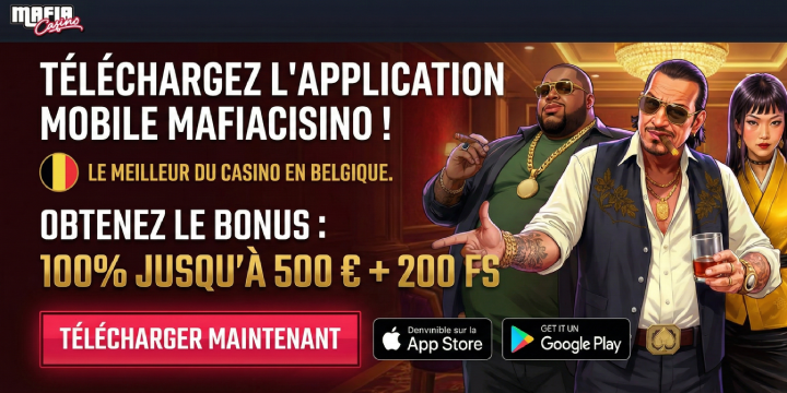 Bannière Applications MafiaCasino pour la Belgique